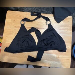 SKYE by Infinity Raine Black Bikini Top with Ring Accents